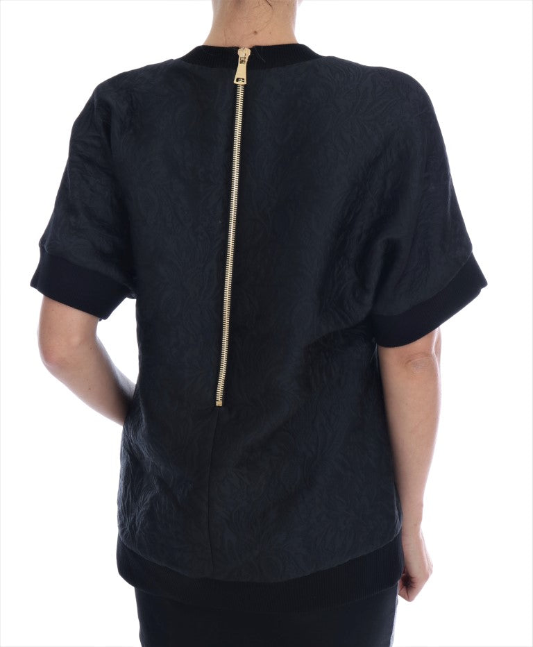 Pull noir orné de cristaux enchantés Dolce & Gabbana