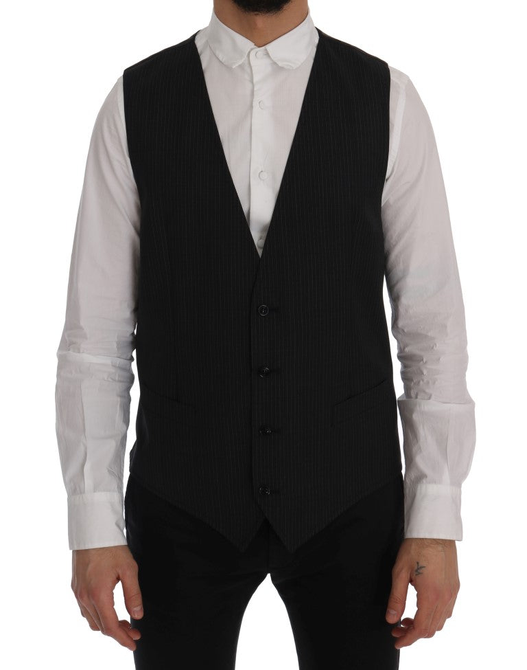 Dolce & Gabbana Gray Wool Stretch Cardigan