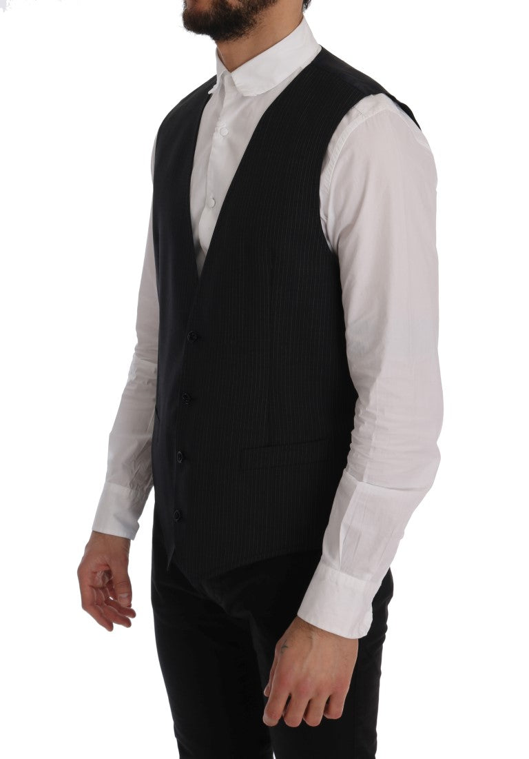 Dolce & Gabbana Gray Wool Stretch Cardigan
