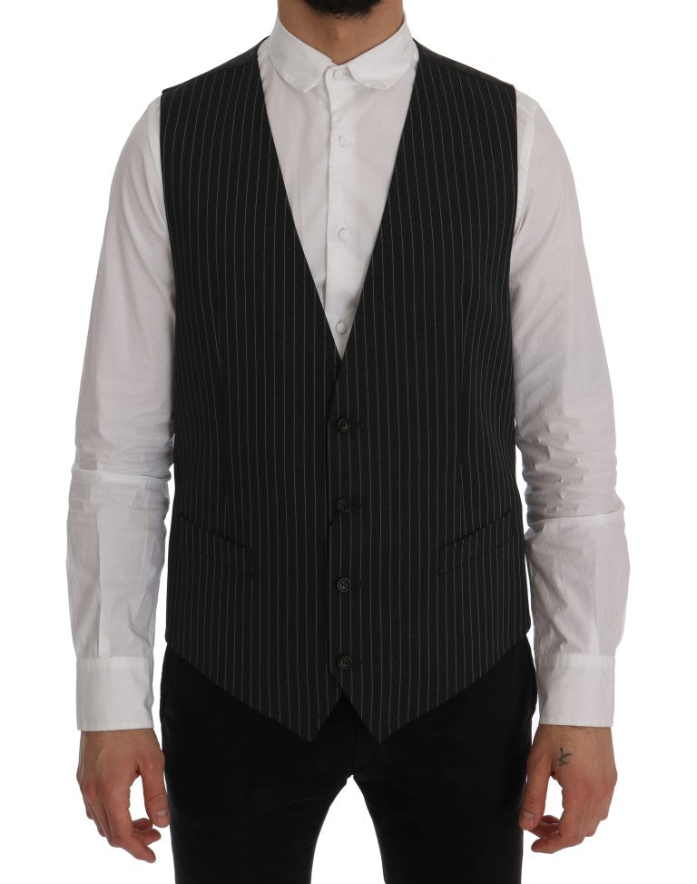 Dolce & Gabbana Gray Wool Stretch Cardigan