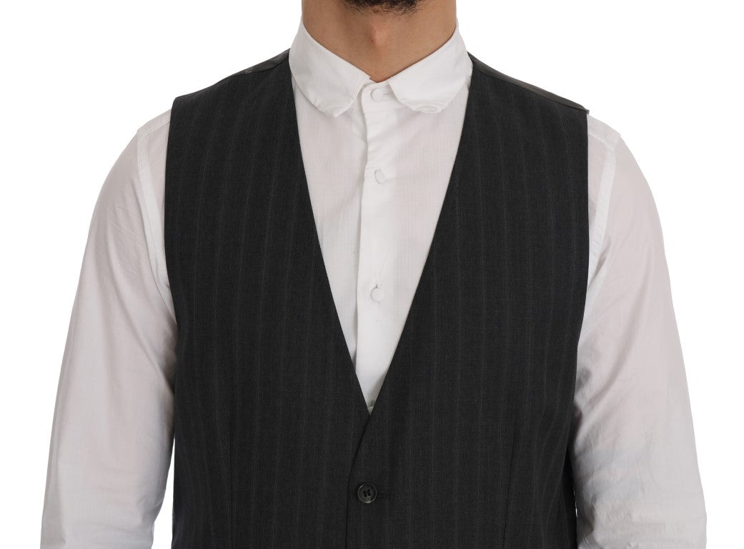 Dolce & Gabbana Gray STAFF Wool Stretch Cardigan