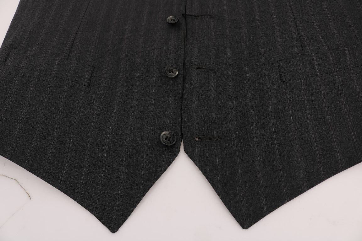 Dolce & Gabbana Gray STAFF Wool Stretch Cardigan