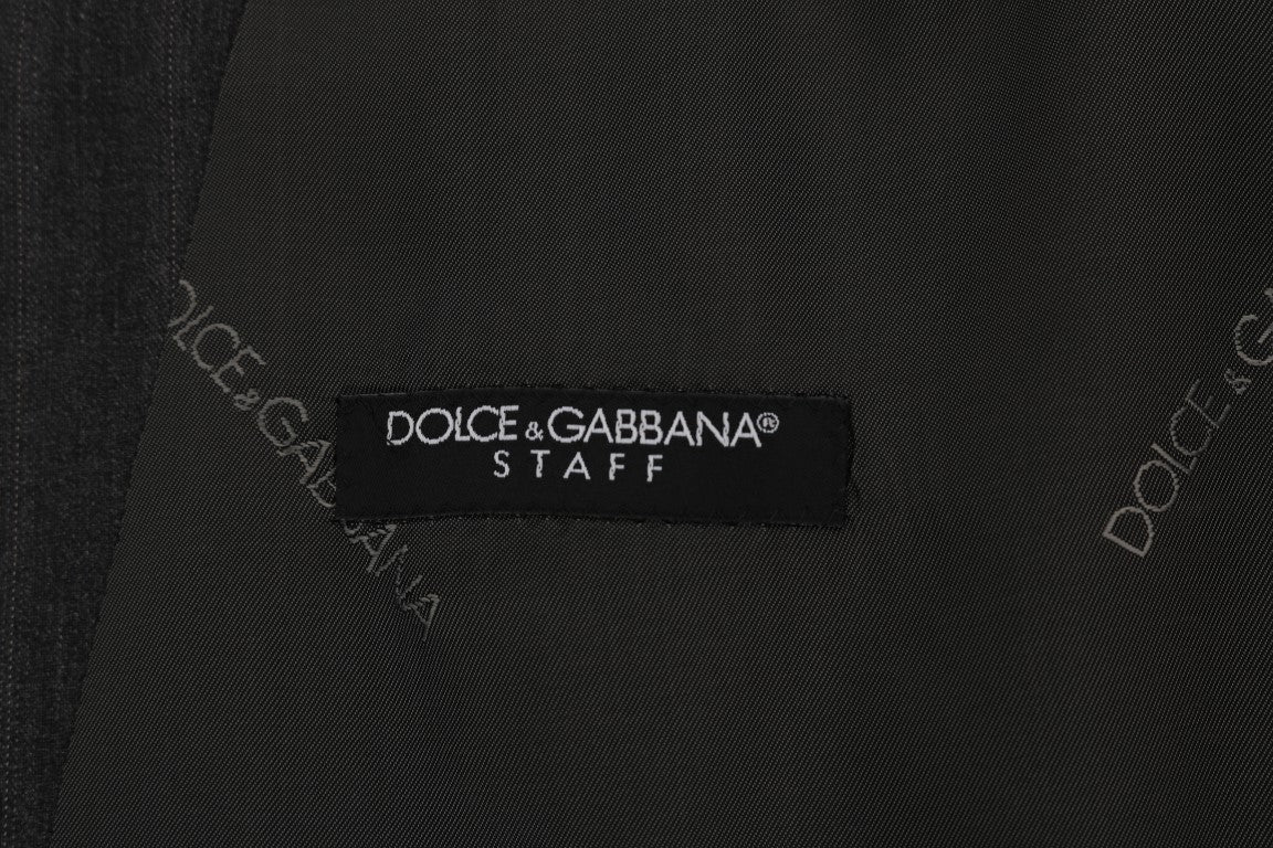 Dolce & Gabbana Gray STAFF Wool Stretch Cardigan