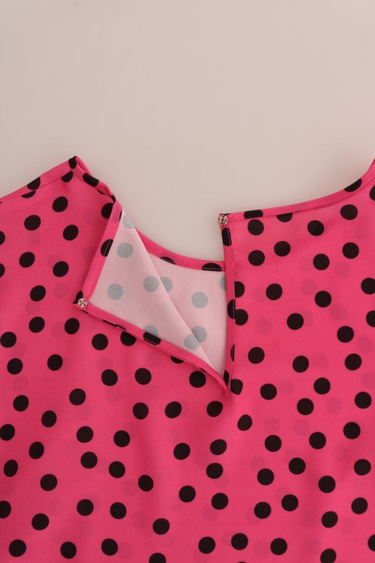Chemisier en soie rose à pois chic Dolce & Gabbana