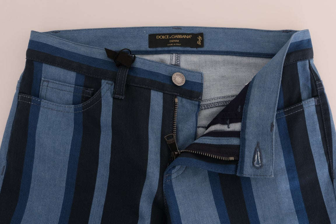 Jean slim à rayures bleues chic Dolce & Gabbana pour fille