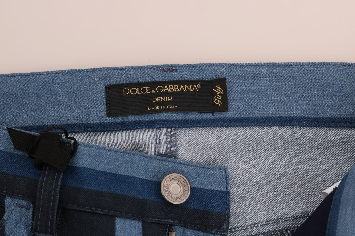 Jean slim à rayures bleues chic Dolce & Gabbana pour fille