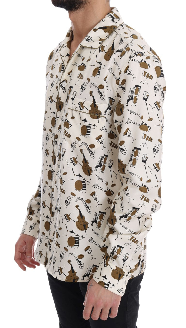Chemise décontractée en soie exclusive Dolce & Gabbana pour homme – Motif Jazz