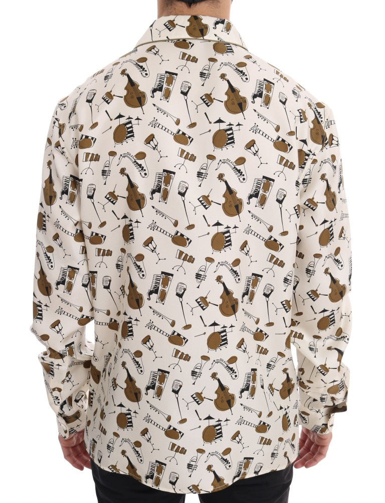 Chemise décontractée en soie exclusive Dolce & Gabbana pour homme – Motif Jazz