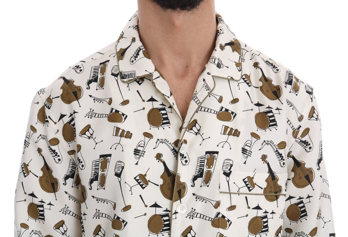 Chemise décontractée en soie exclusive Dolce & Gabbana pour homme – Motif Jazz