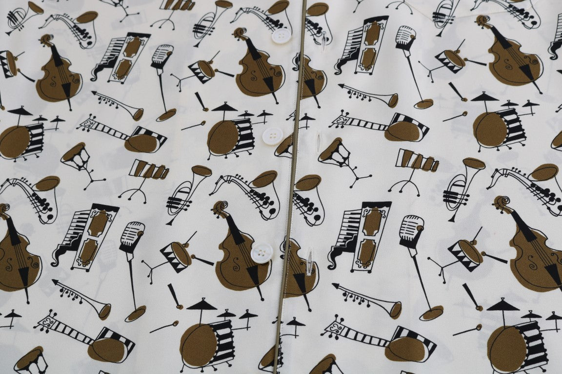 Chemise décontractée en soie exclusive Dolce & Gabbana pour homme – Motif Jazz