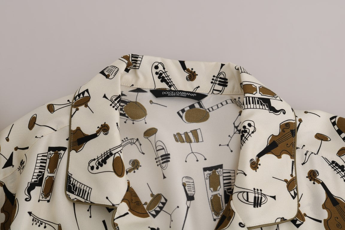 Chemise décontractée en soie exclusive Dolce & Gabbana pour homme – Motif Jazz
