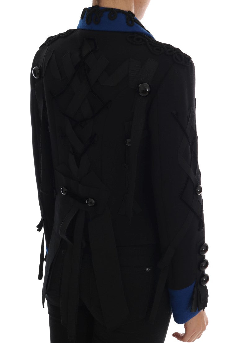 Veste trench courte noire et bleue chic Dolce & Gabbana