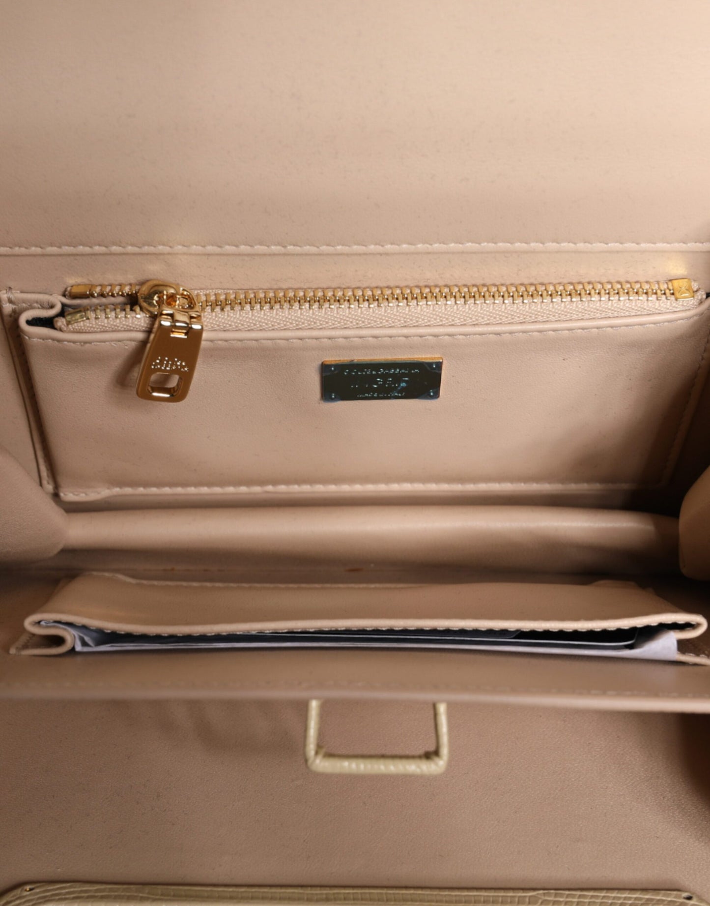 Sac à bandoulière Ingrid en cuir beige Dolce & Gabbana