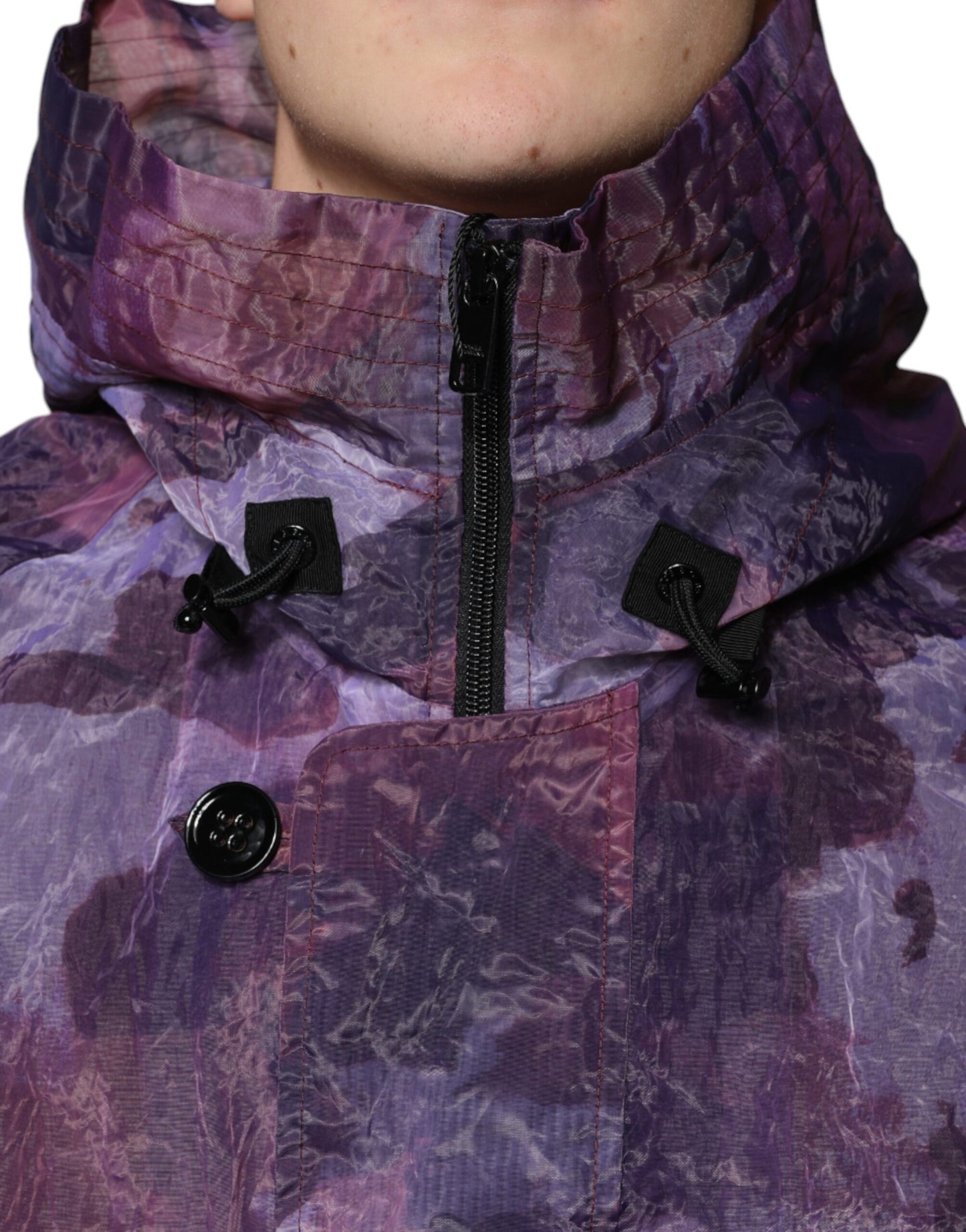 Dolce & Gabbana Purple Camouflage Hooded Men Blouson Jacket by Dolce & Gabbana