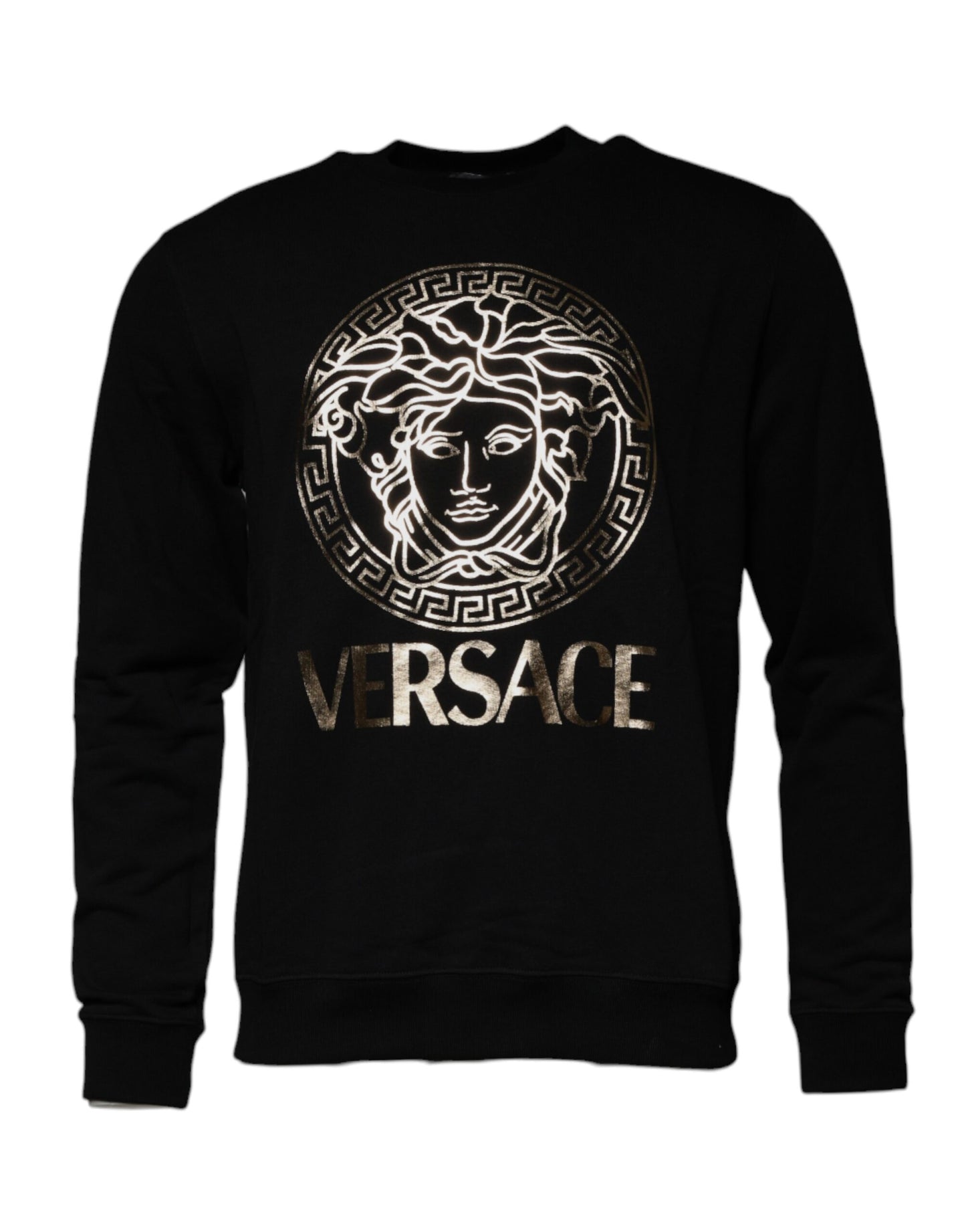 Sweat-shirt à col rond en polaire Medusa noir Versace pour homme