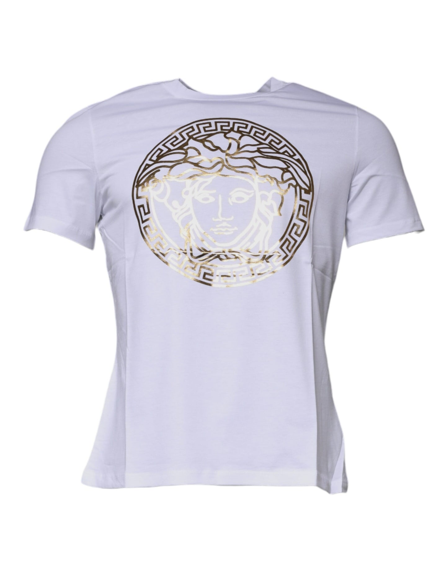 T-shirt ras du cou en coton blanc à imprimé Medusa Versace