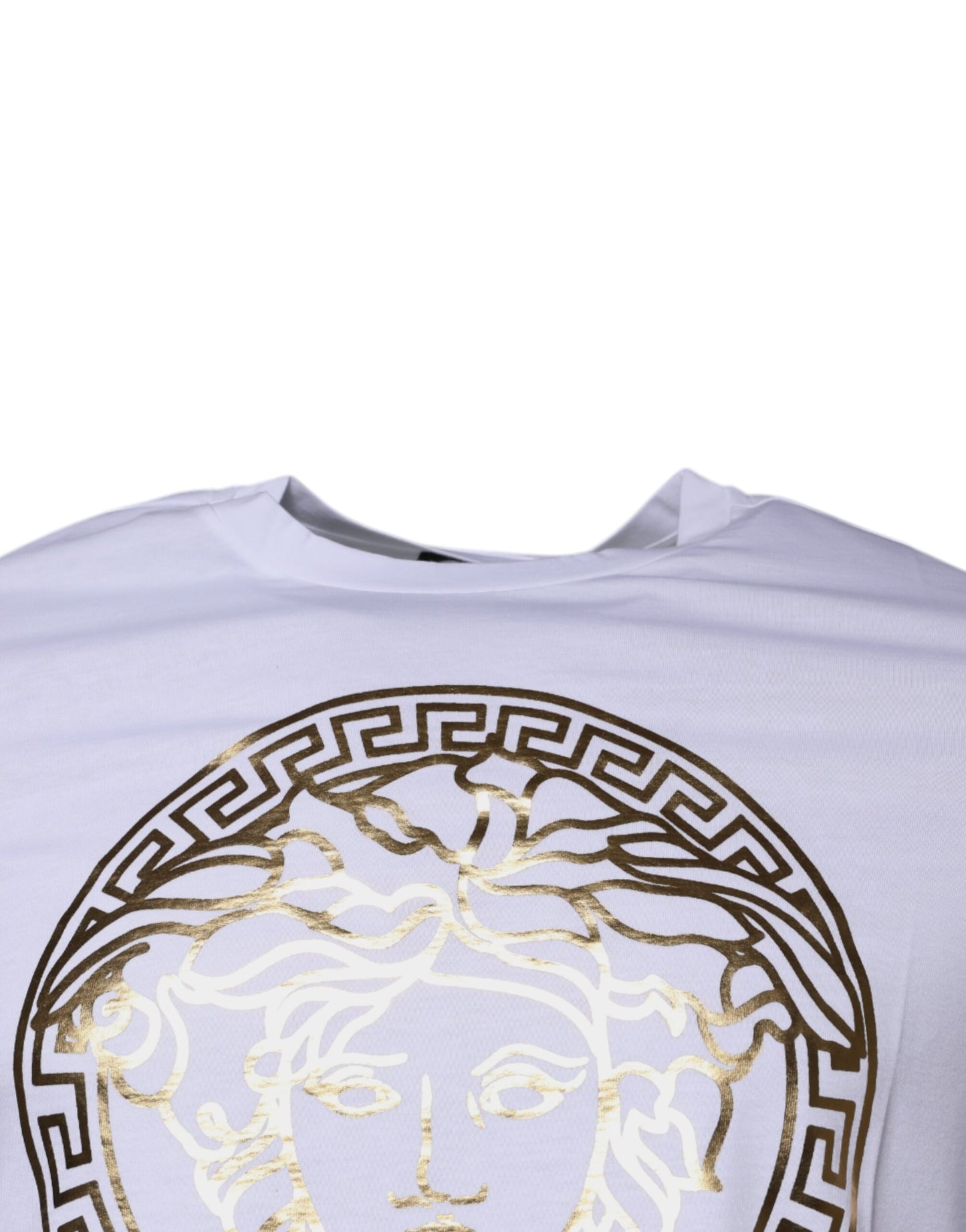T-shirt ras du cou en coton blanc à imprimé Medusa Versace