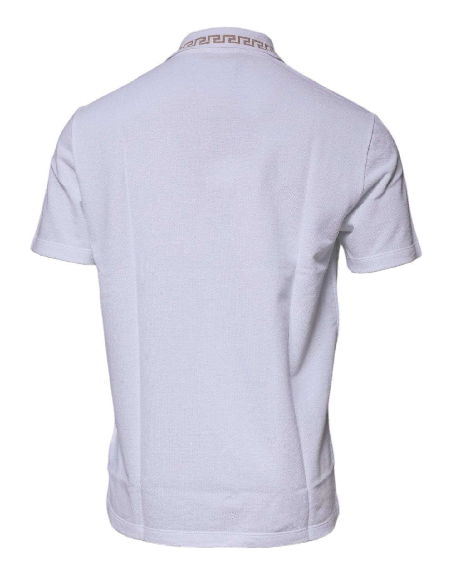 Polo Versace blanc à manches courtes et col en viscose pour homme