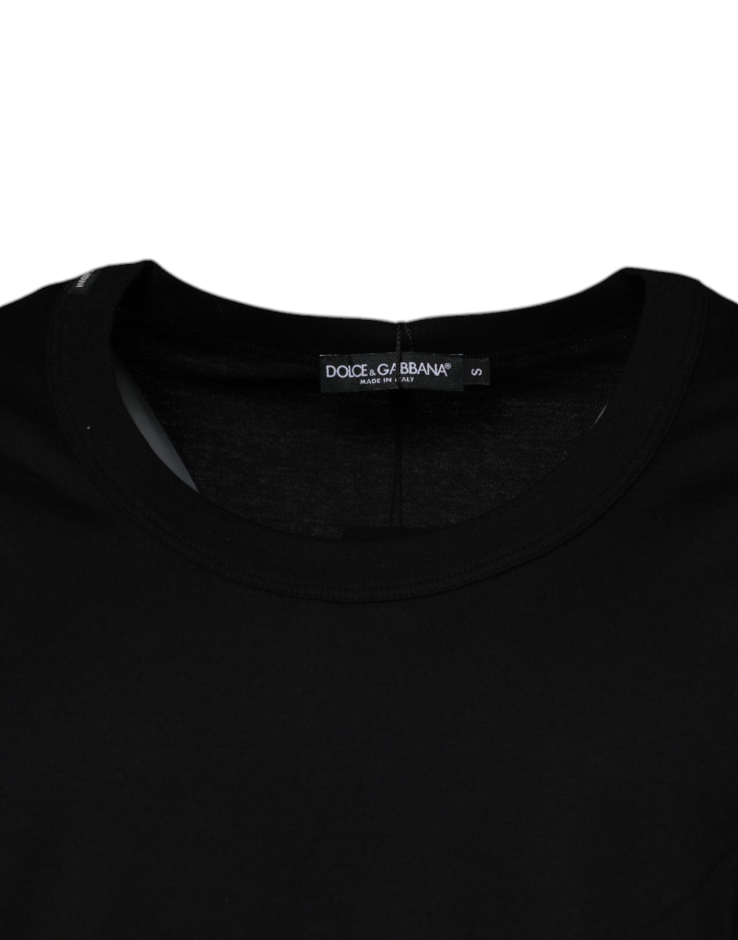 Dolce & Gabbana Black Cotton Round Neck Sleeveless T-shirt by Dolce & Gabbana