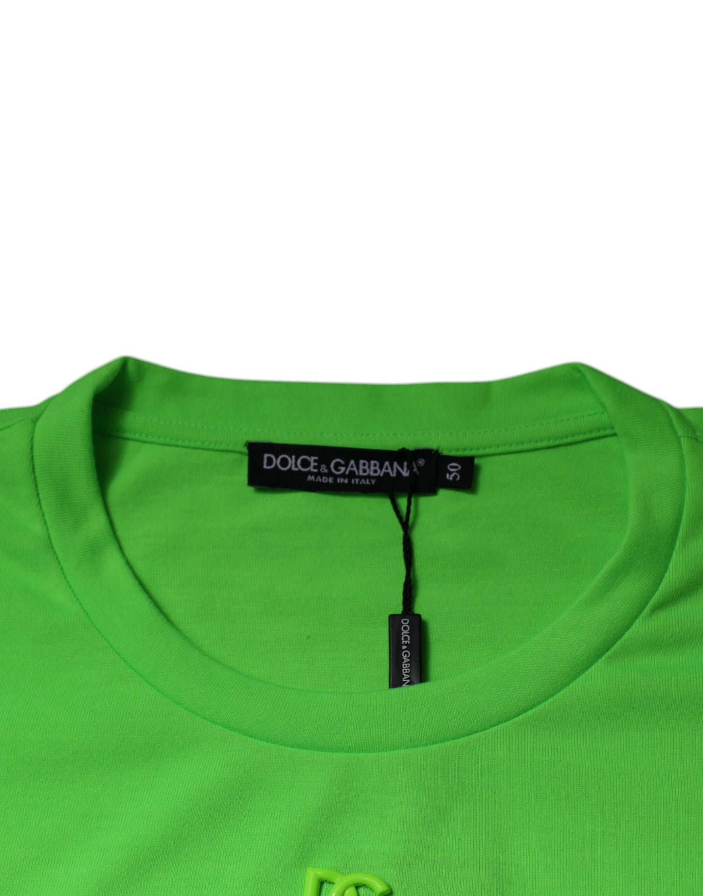 Dolce & Gabbana Green DG Logo Cotton Crew Neck T-shirt by Dolce & Gabbana