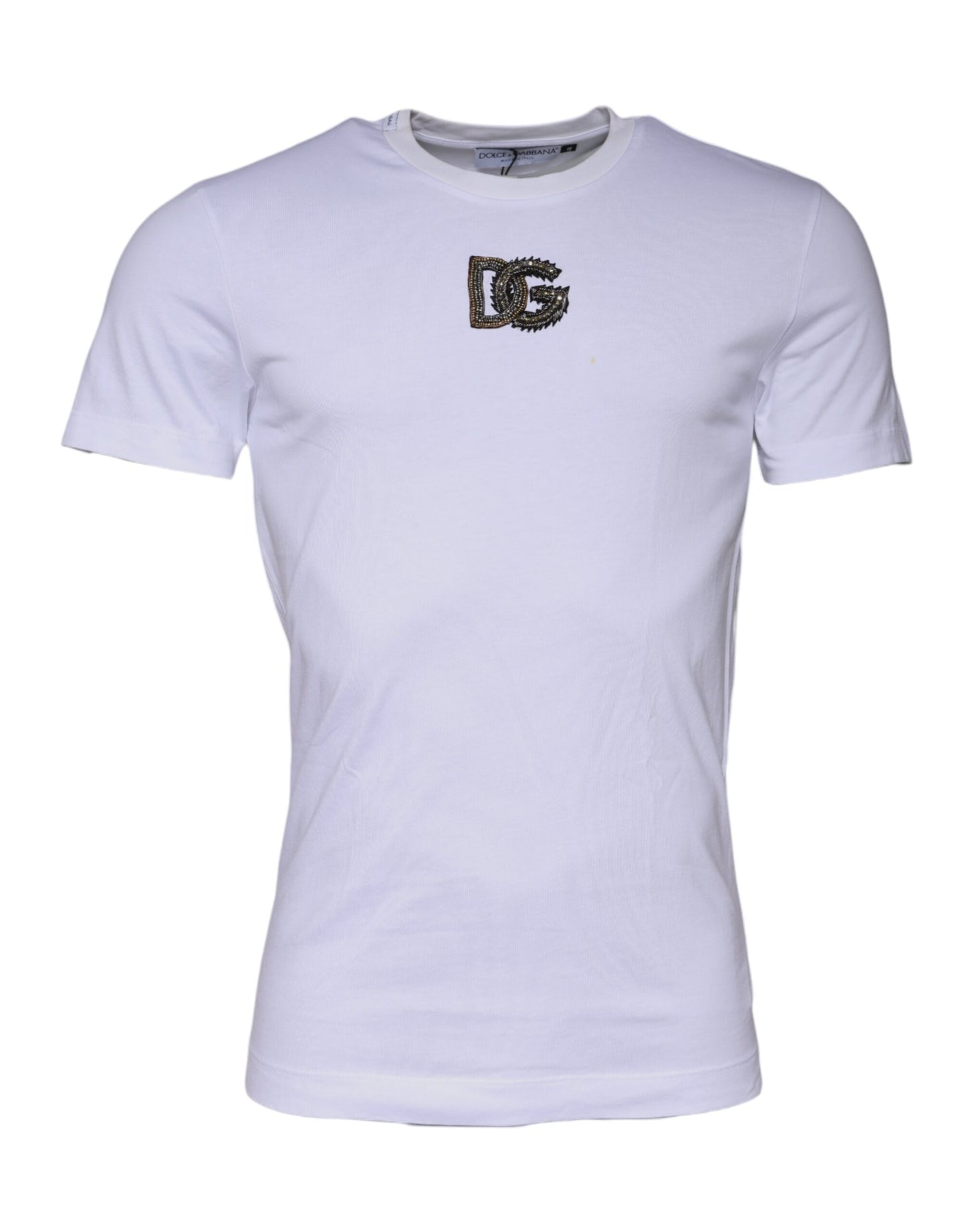 Dolce & Gabbana White DG Logo Cotton Crew Neck T-shirt by Dolce & Gabbana