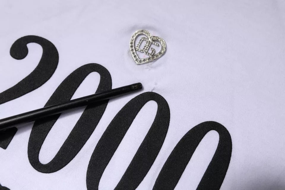 Dolce & Gabbana White Graphic Print Cotton Crew Neck T-shirt by Dolce & Gabbana
