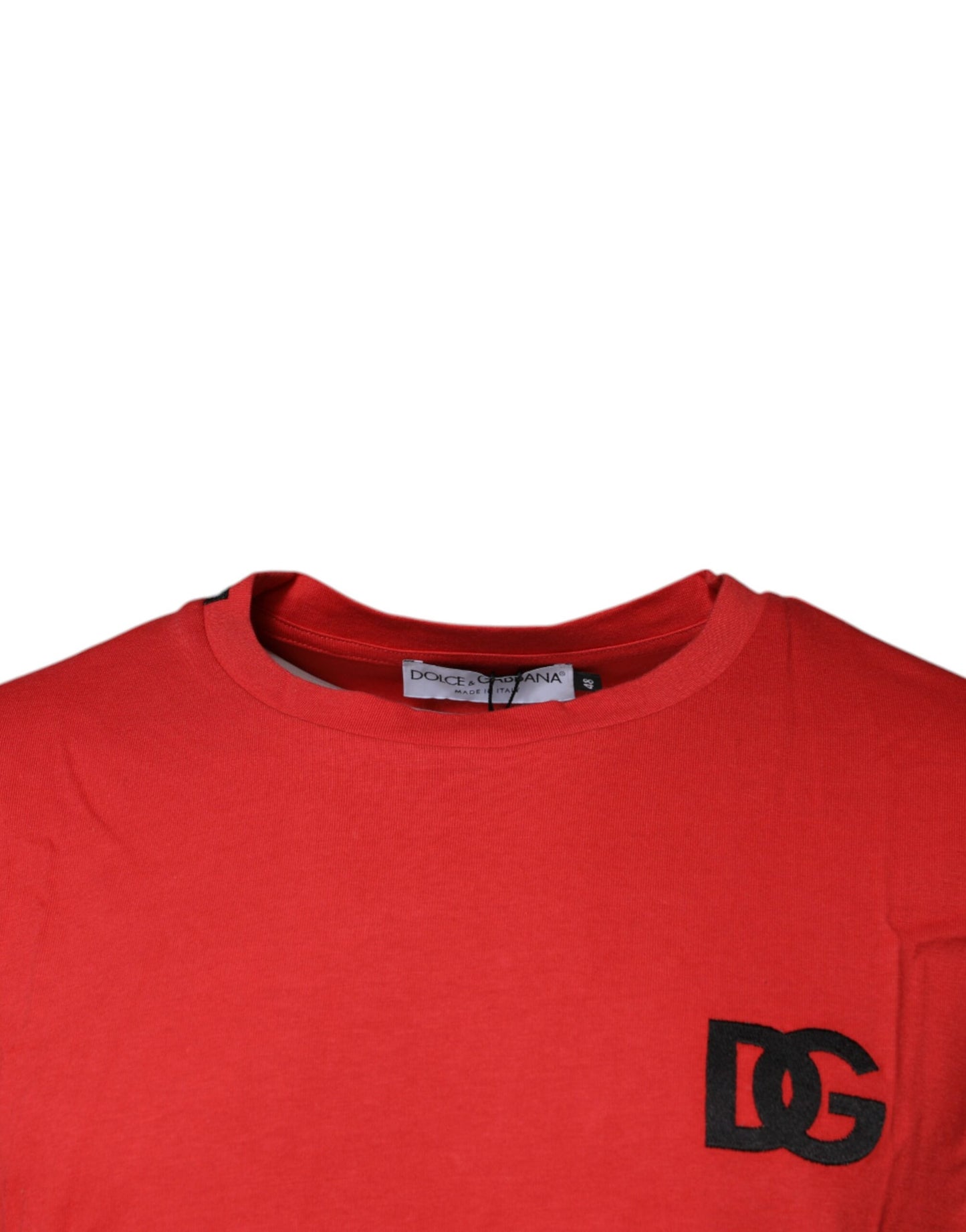 Dolce & Gabbana Red DG Logo Cotton Crew Neck T-shirt by Dolce & Gabbana