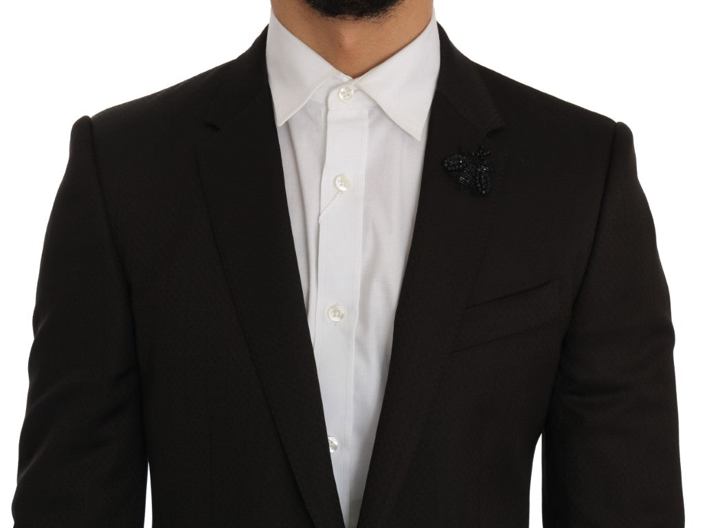 Costume Martini élégant en jacquard marron Dolce & Gabbana