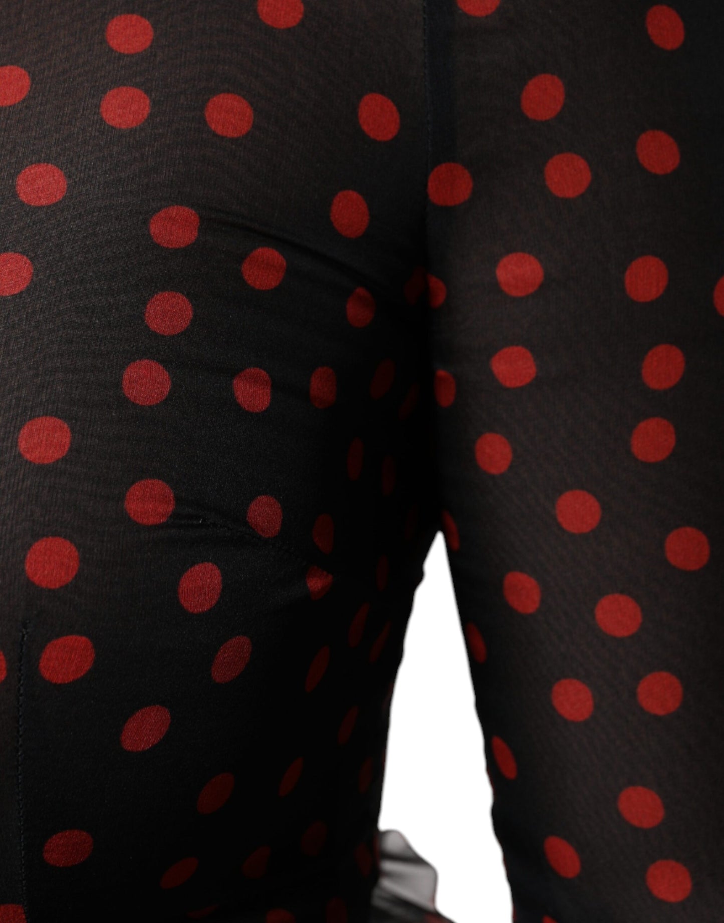 Dolce & Gabbana Black Red Polka Dot Silk Layered Midi Dress by Dolce & Gabbana