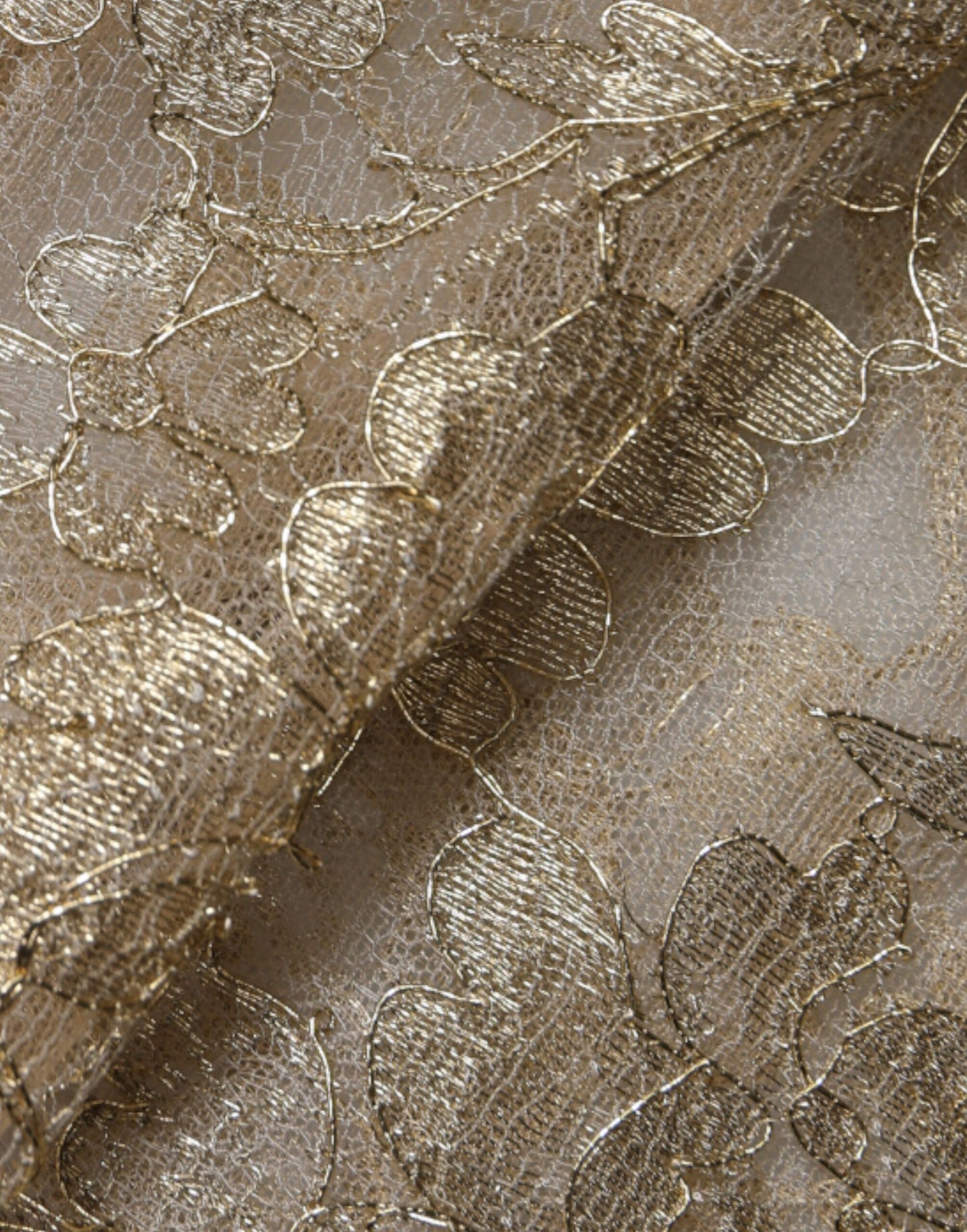 Dolce & Gabbana Gold Floral Lace A-line Sheath Mini Dress by Dolce & Gabbana