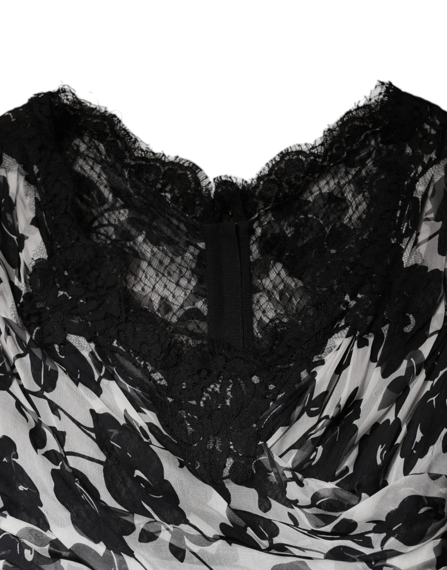 Dolce & Gabbana Black Silk Floral Lace Ricamo Ball Maxi Dress by Dolce & Gabbana