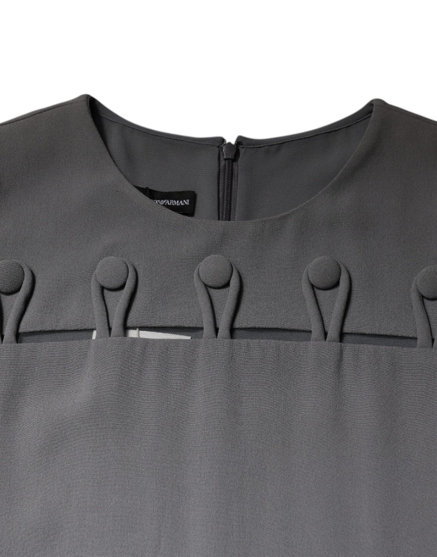 Emporio Armani Gray Round Neck Sleeveless A-line Mini Dress by Emporio Armani