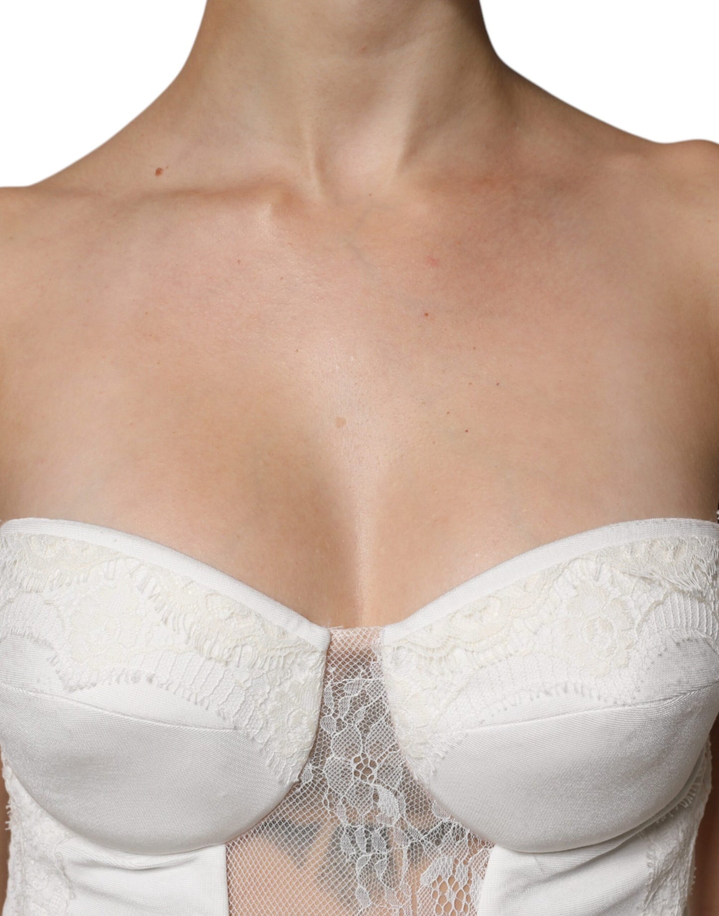 Elisabetta Franchi White Strapless Bustier Mermaid Gown Dress by Elisabetta Franchi