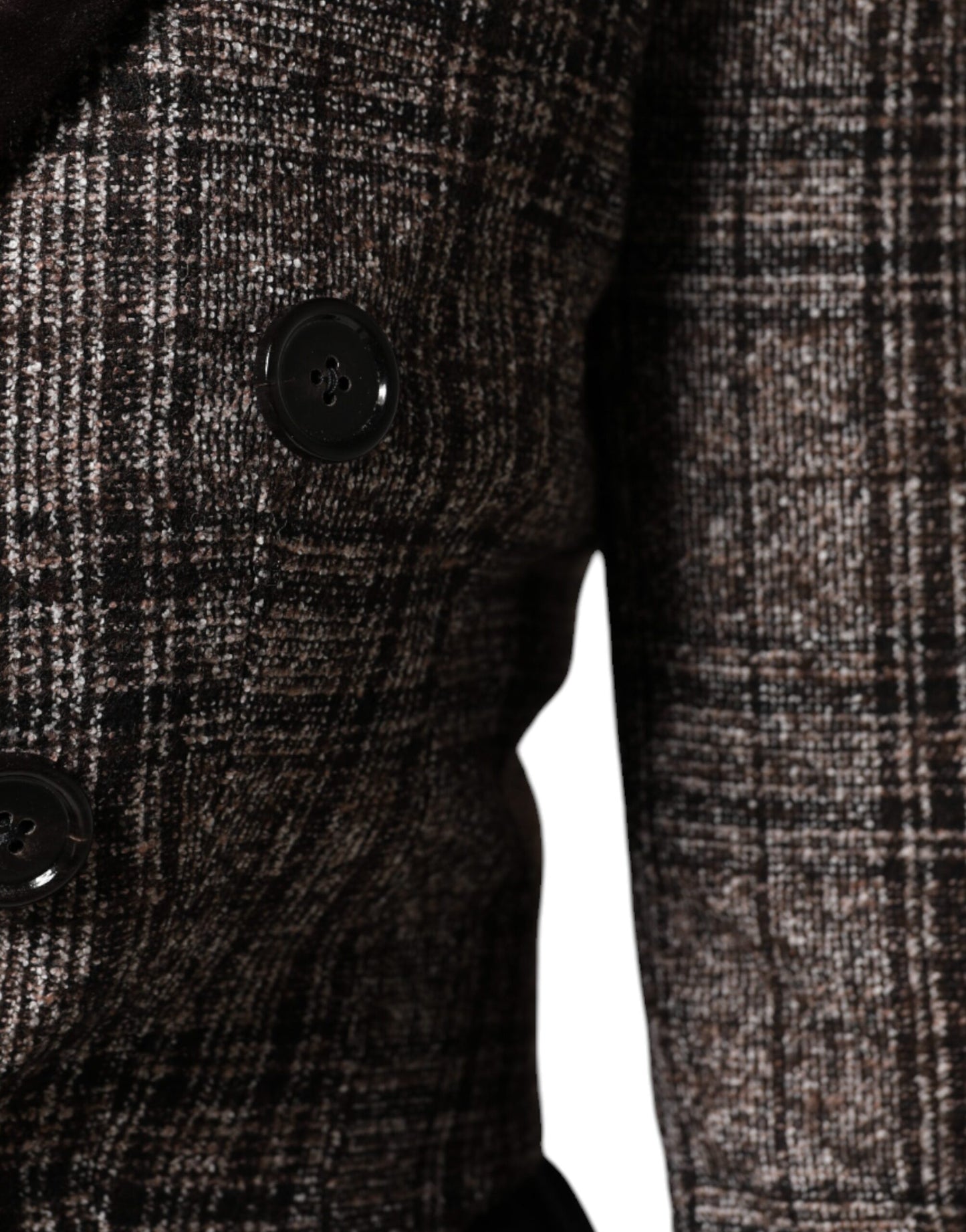 Dolce & Gabbana - Manteau court à manches longues et carreaux marron