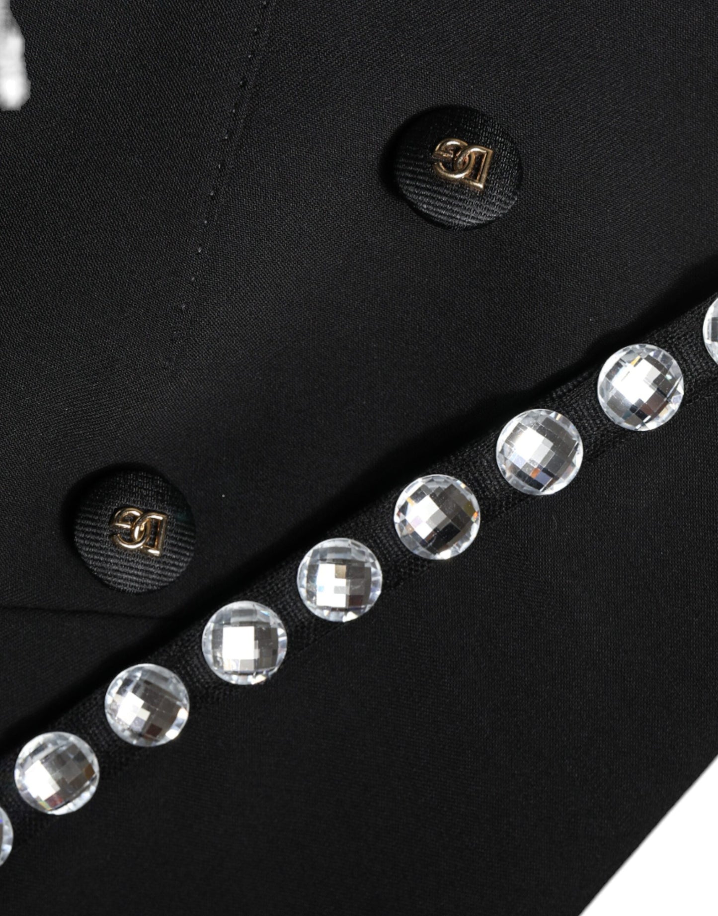 Veste blazer croisée noire à cristaux Dolce & Gabbana