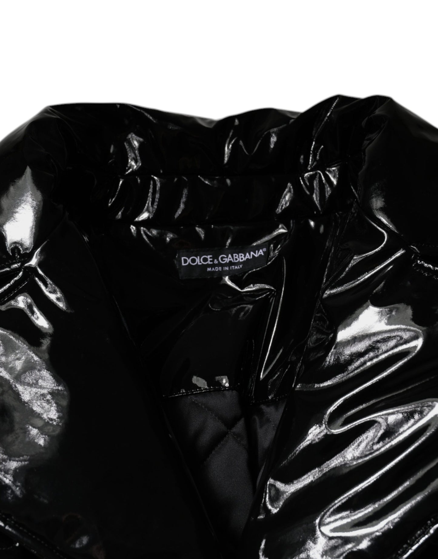 Veste blouson boutonnée en polyester noir Dolce & Gabbana