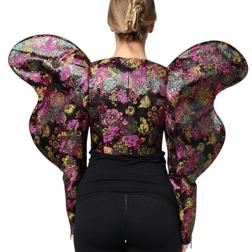 Veste courte en jacquard floral multicolore Dolce & Gabbana