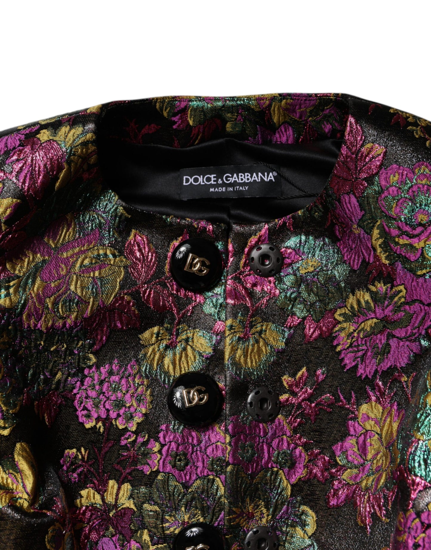 Veste courte en jacquard floral multicolore Dolce & Gabbana