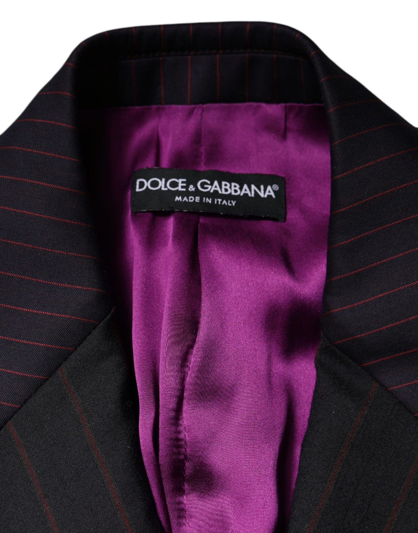 Dolce & Gabbana - Veste blazer courte en laine à rayures multicolores