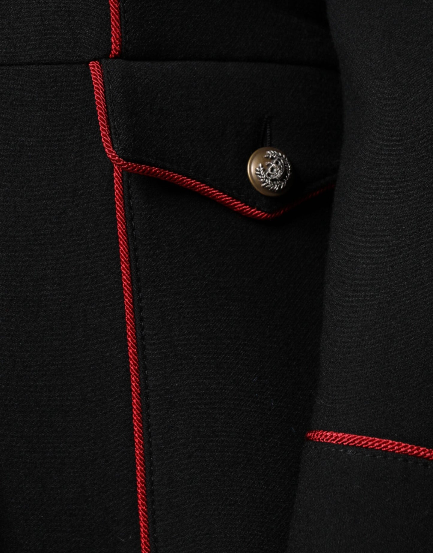 Trench-coat noir à boutonnage simple Dolce & Gabbana