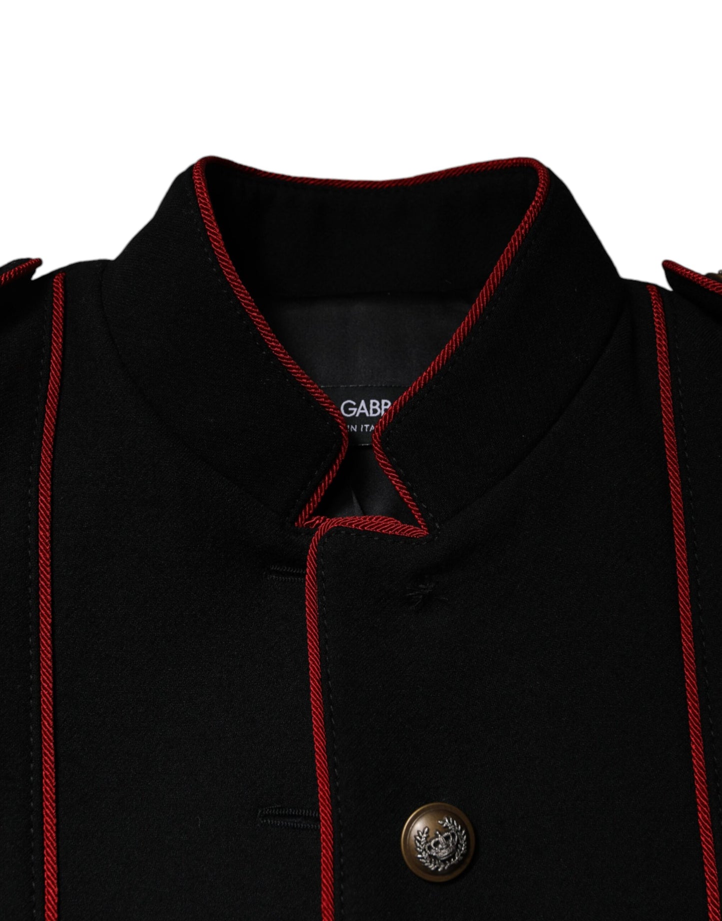 Trench-coat noir à boutonnage simple Dolce & Gabbana