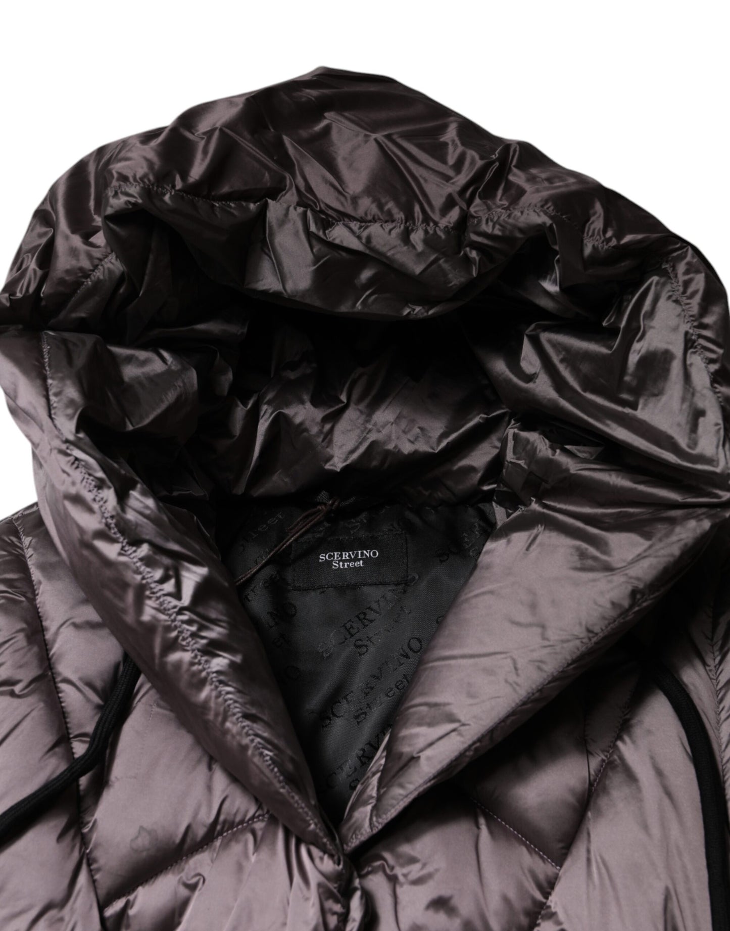 Manteau matelassé à capuche violet Scervino Street pour femme
