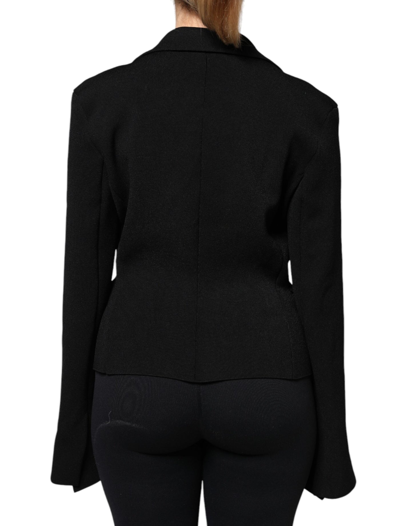 Veste blazer simple boutonnage en viscose noire Dolce & Gabbana
