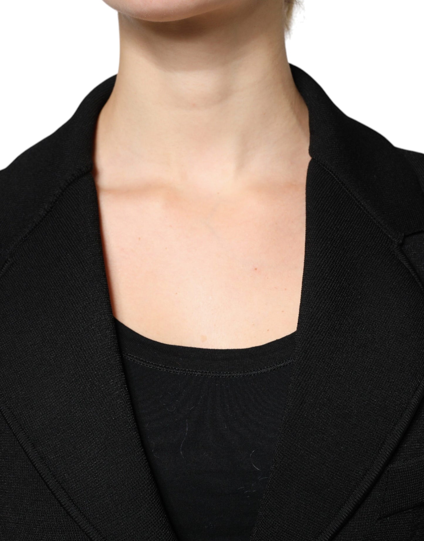 Veste blazer simple boutonnage en viscose noire Dolce & Gabbana