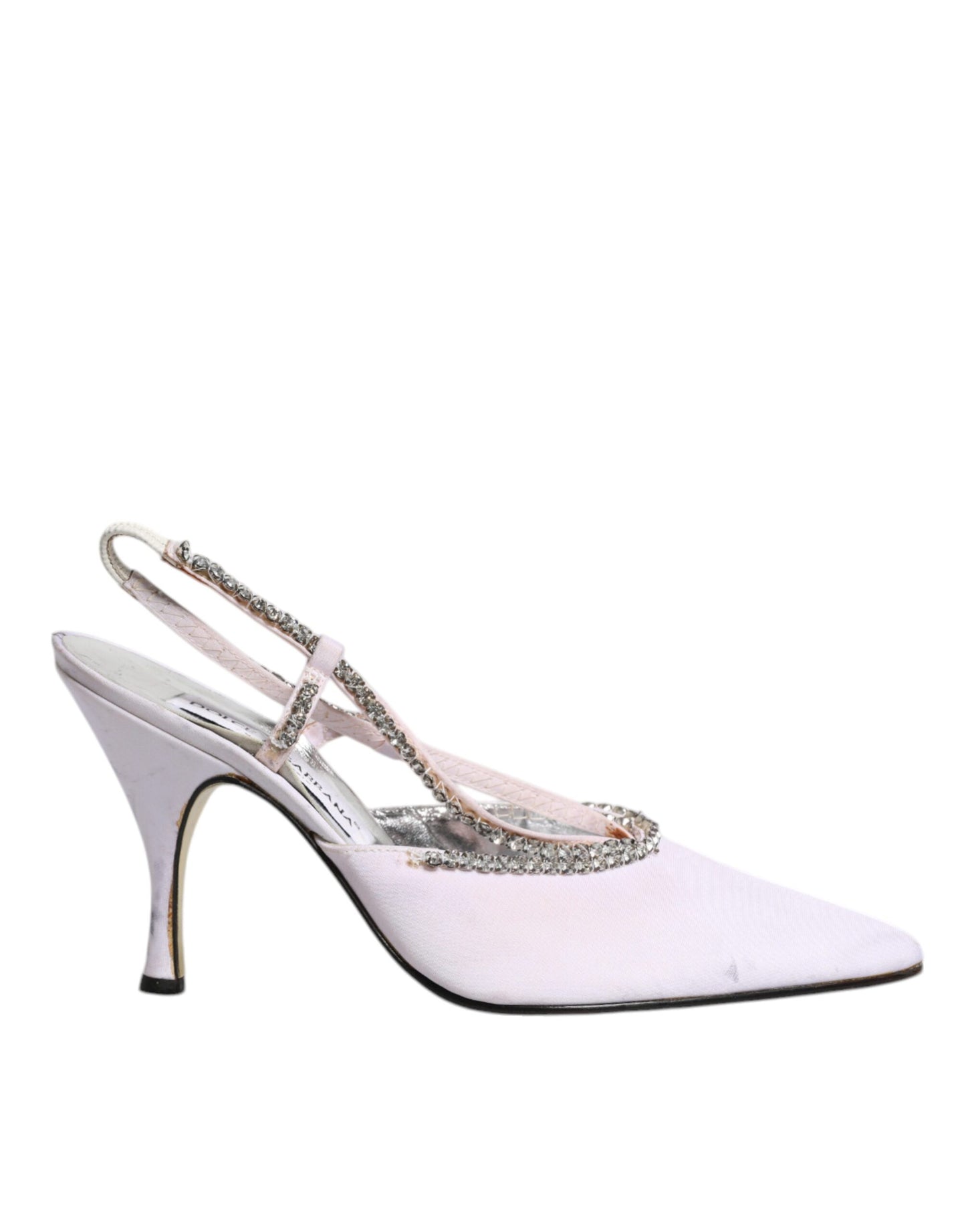 Escarpins Dolce & Gabbana à brides arrière et strass blancs