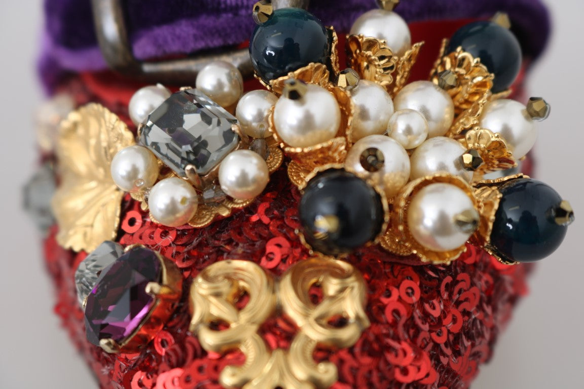 Escarpins à ornements Dolce & Gabbana Red Bellucci Alta Moda
