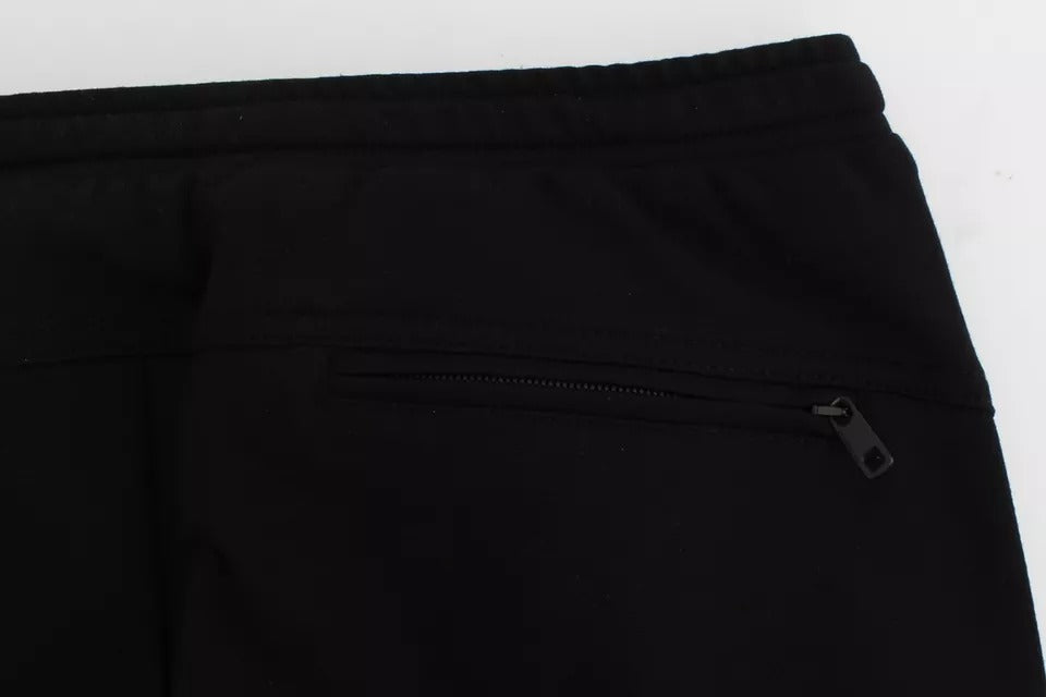 Dolce & Gabbana Black Gray Wool Casual Trousers Stripe Pants by Dolce & Gabbana