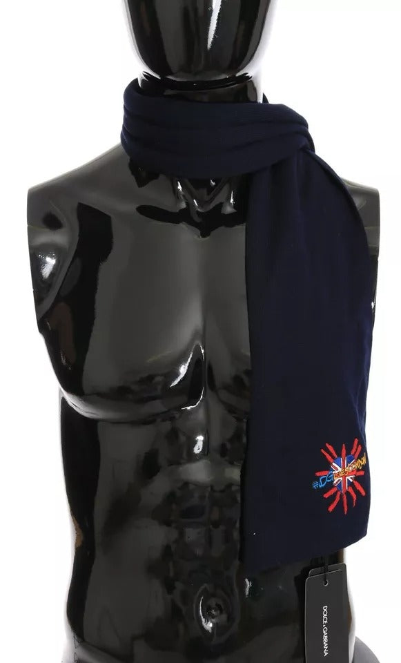 Dolce & Gabbana Blue Wool #DGLovesLondon Shawl Scarf by Dolce & Gabbana