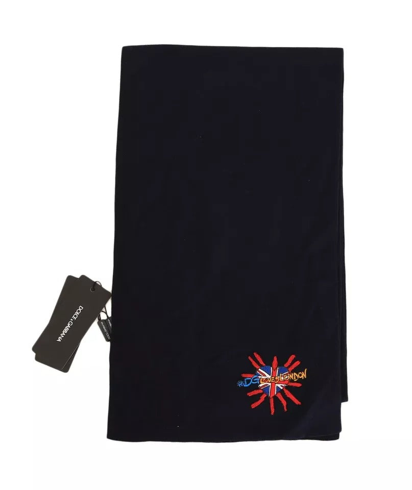 Dolce & Gabbana Blue Wool #DGLovesLondon Shawl Scarf by Dolce & Gabbana