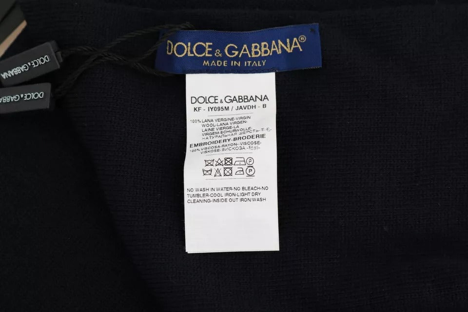 Dolce & Gabbana Blue Wool #DGLovesLondon Shawl Scarf by Dolce & Gabbana